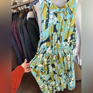 Spartina 449 Blue and Green Floral Maxi Dress